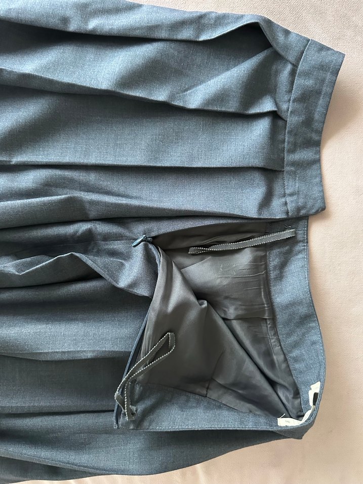 Gri Pilili Midi Kadın Etek - Görsel 5