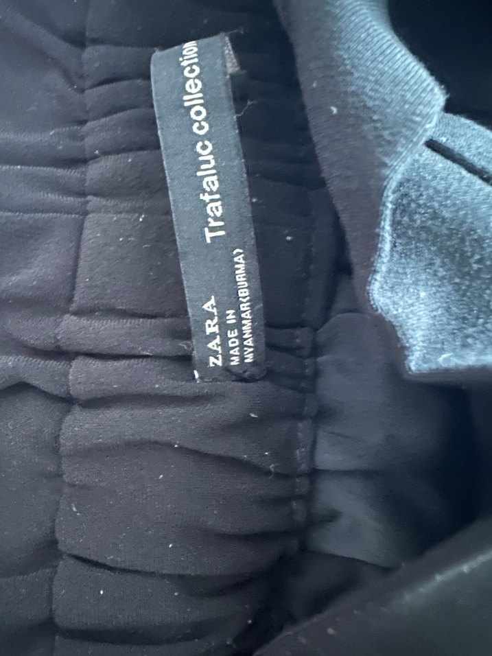 Siyah Midi pantolon, kumaş Kemerli, Rahat Kesim - Görsel 4