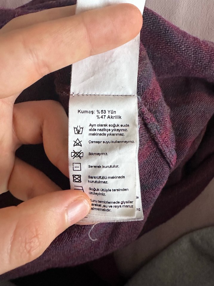 Bordo Boğazlı Triko Kadın Kazak - Görsel 5