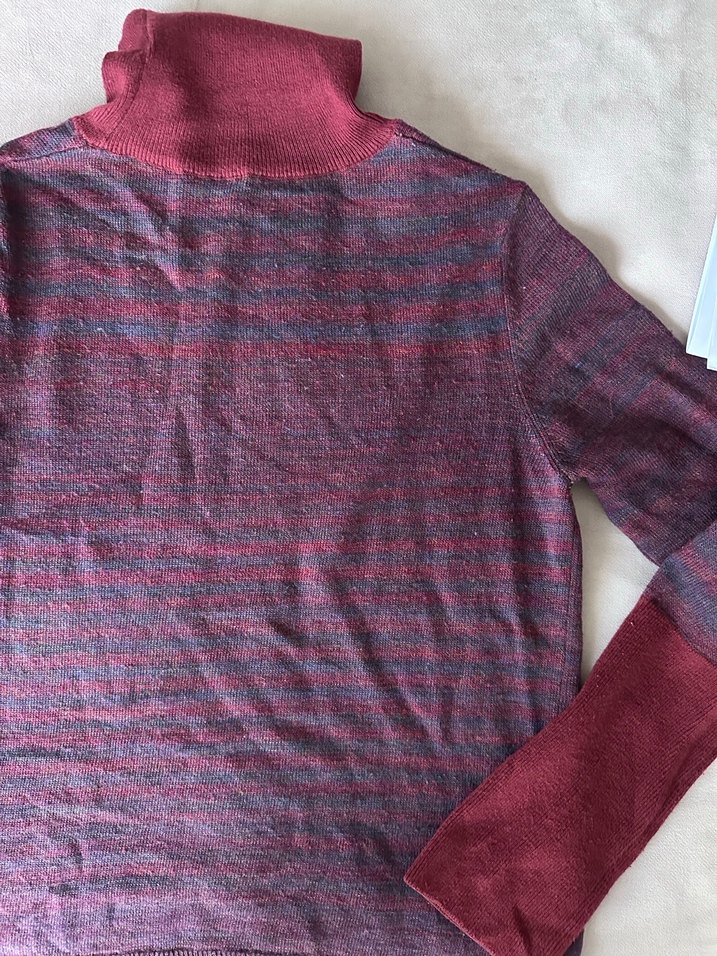 Bordo Boğazlı Triko Kadın Kazak - Görsel 3