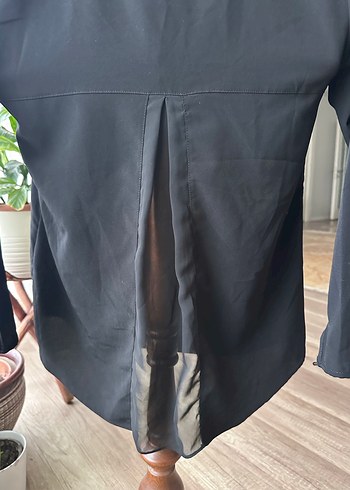 Siyah V Yakalı Uzun Kollu Kadın Bluz - Görsel 5