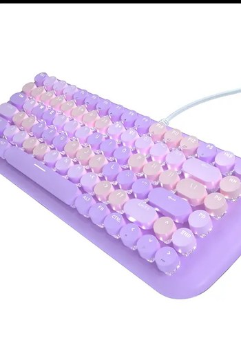 Pastel Mor Renkli Kablolu Klavye