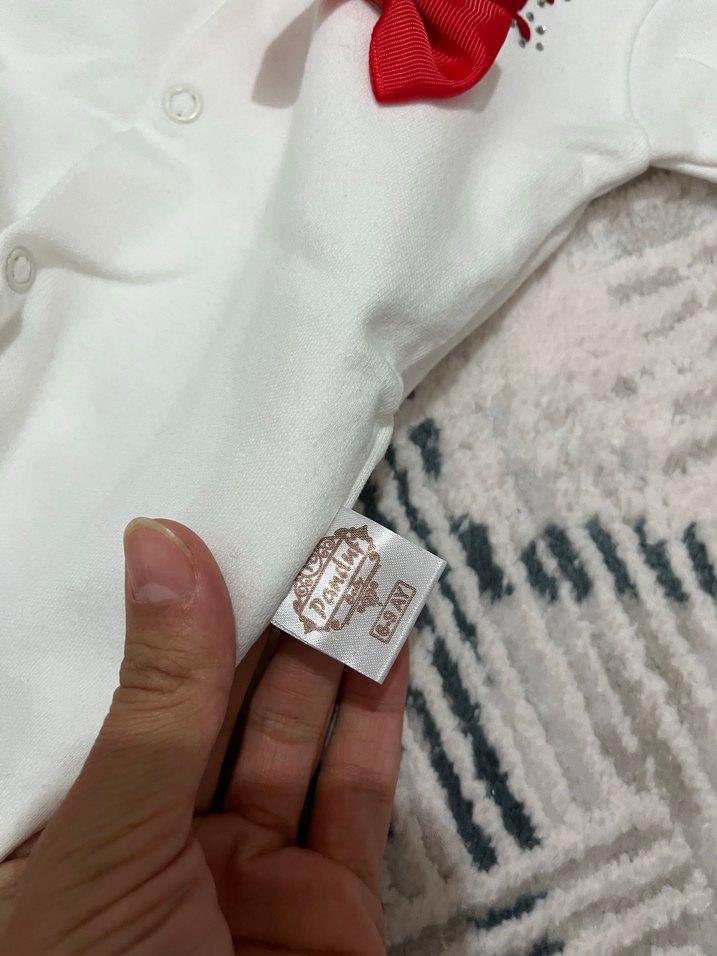 0-3 ay Kısa Kollu Beyaz Unisex Bebek Tulum - Görsel 2