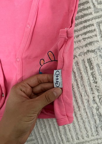 Pembe Baskılı Kız Çocuk Fermuarlı Yelek - Görsel 2