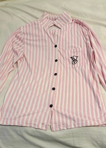 VS Pembe Çizgili Uzun Kollu Kadın Pijama Takımı - Görsel 3