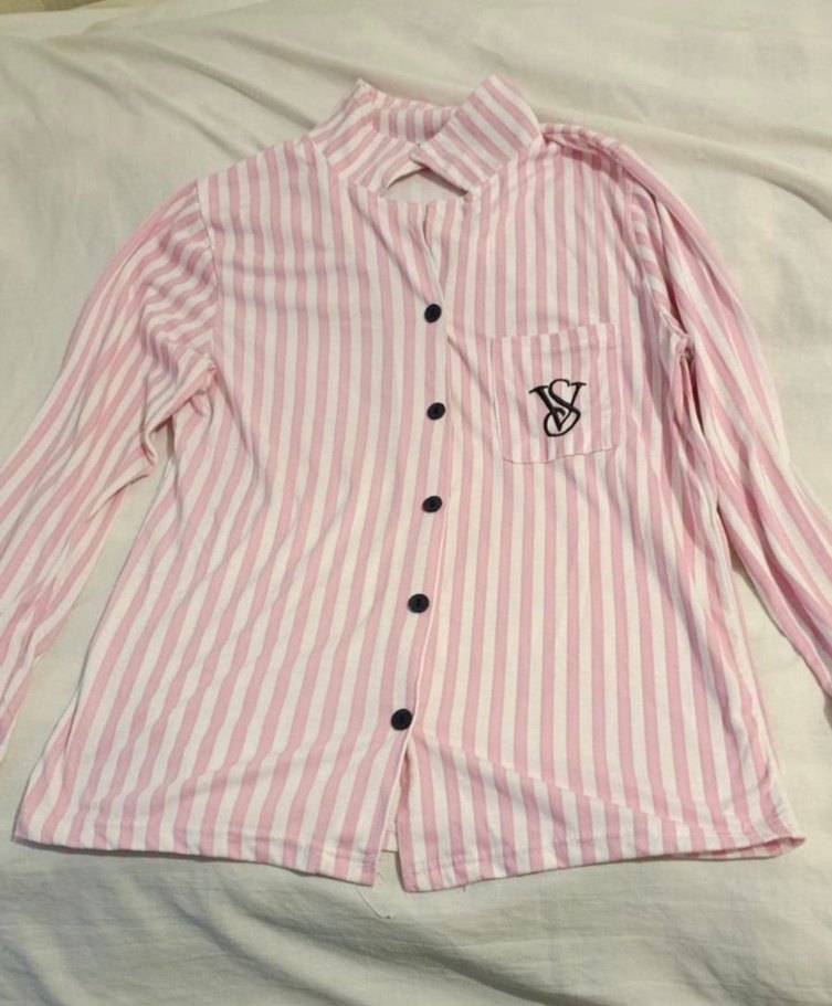 VS Pembe Çizgili Uzun Kollu Kadın Pijama Takımı - Görsel 3