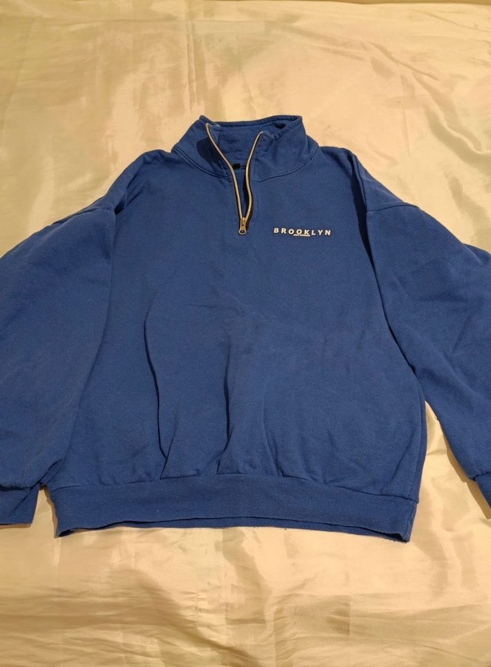 Mavi Fermuarlı Kadın Sweatshirt - Görsel 2