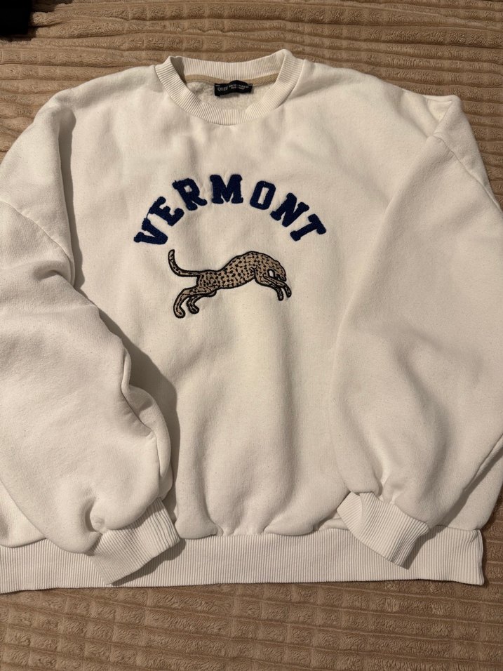 Beyaz Kadın Oversize Sweatshirt - Görsel 2