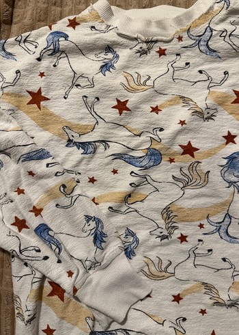 Beyaz Uzun Kollu Baskılı Sweatshirt - Görsel 2