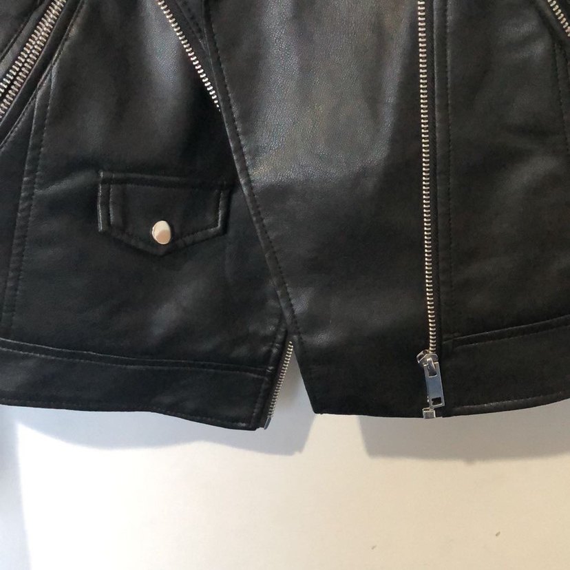 DeFacto Siyah Biker Deri Ceket — görsel 2/4