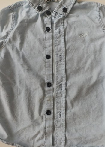 4 Yaş Beden mavi Renk Gri Denim Erkek Çocuk Gömlek