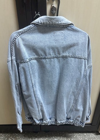 Gri Kadın Denim Ceket Düğmeli Normal Boy - Görsel 2