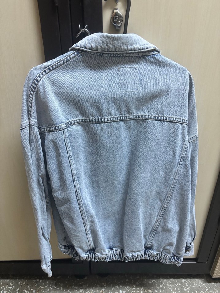 Gri Kadın Denim Ceket Düğmeli Normal Boy - Görsel 2