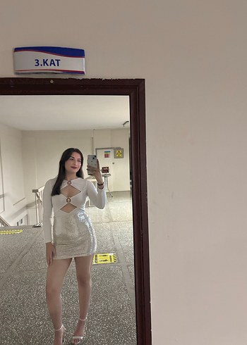 Parlak Gri Payetli Mini Kadın Etek - Görsel 2