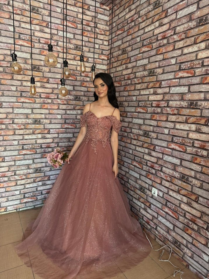 Pudra İşlemeli Nişan Elbisesi - Görsel 2