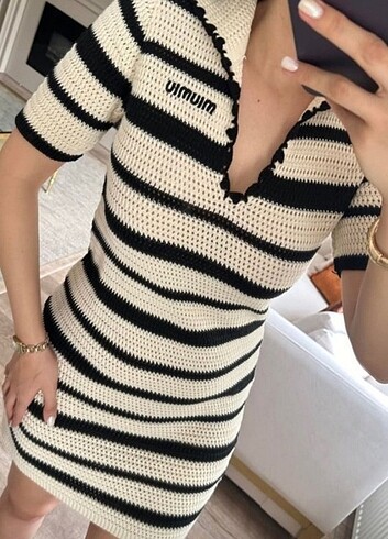 Miu Miu MIU MIU STANDART BEDEN ÖRGÜ ELBİSE????