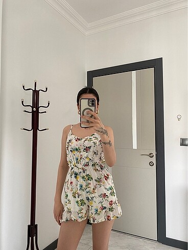 Bershka çiçekli mini elbise
