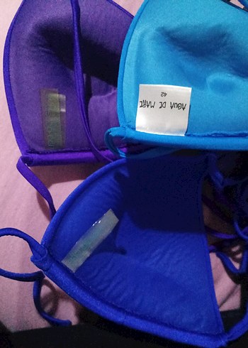 Mavi Strappy Kadın Bikini Üstü - Görsel 2