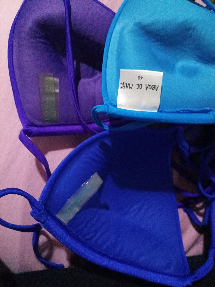 Mavi Strappy Kadın Bikini Üstü - Görsel 2