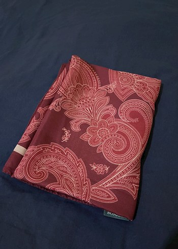 Bordo/Kırmızı desenli şal - Görsel 4