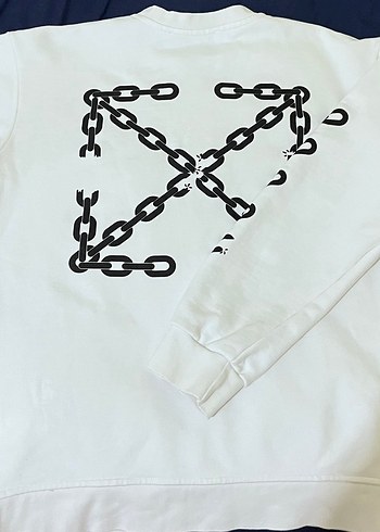 Erkek Beyaz Off-White Pamuklu Sweatshirt - Görsel 4