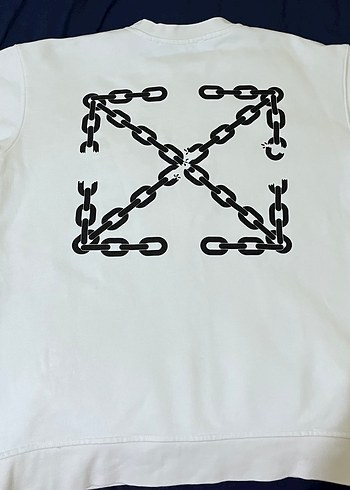 Erkek Beyaz Off-White Pamuklu Sweatshirt - Görsel 2