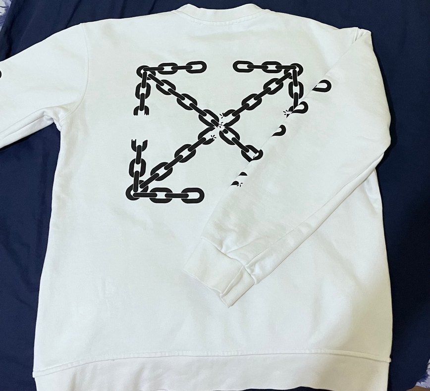 Erkek Beyaz Off-White Pamuklu Sweatshirt - Görsel 4