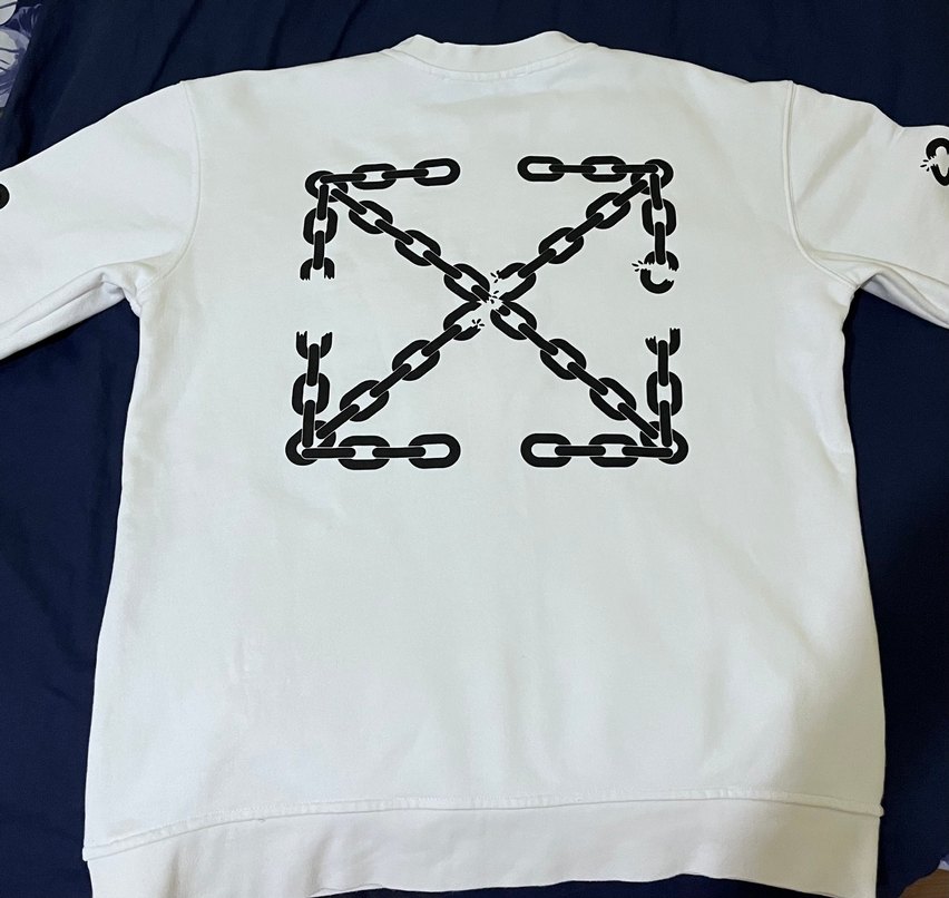 Erkek Beyaz Off-White Pamuklu Sweatshirt - Görsel 2