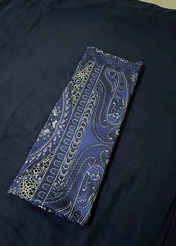 modakaşmir lacivert desenli şal - Görsel 3