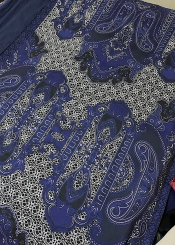 modakaşmir lacivert desenli şal - Görsel 2