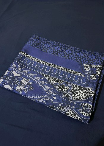 modakaşmir lacivert desenli şal - Görsel 4