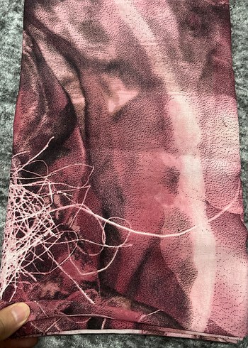 Bordo Kadın Şal, Drapeli, Sentetik Kumaş - Görsel 2