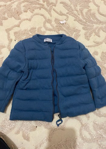 HelloBaby Mavi Erkek Çocuk Fermuarlı Yün Hırka