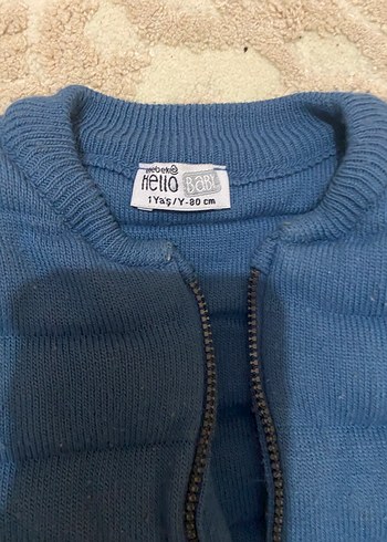 Mavi Erkek Çocuk Fermuarlı Yün Hırka