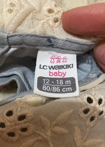 LC Waikiki Gri Nakışlı Bohem Kız Elbisesi