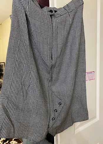 Gri Ekose Pilili Midi Hamile Eteği - Görsel 2