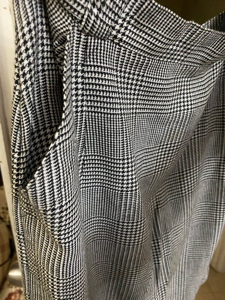 Gri Ekose Pilili Midi Hamile Eteği - Görsel 4