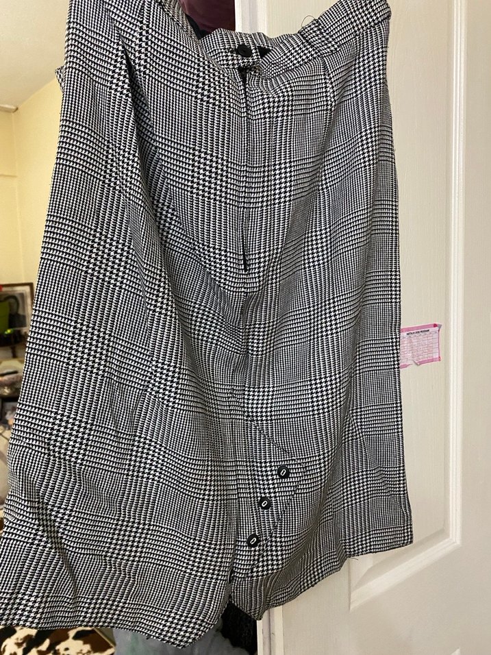 Gri Ekose Pilili Midi Hamile Eteği - Görsel 2