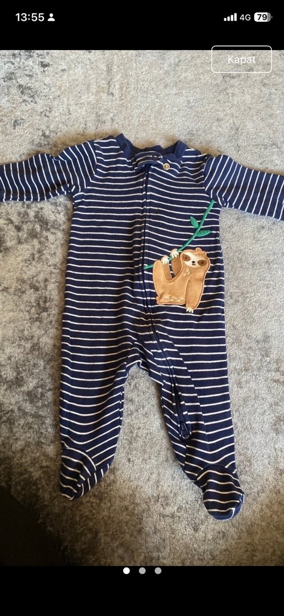 Kapüşonlu Fermuarlı Gri Erkek Bebek Tulum - Görsel 3