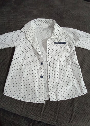 Beyaz Erkek Çocuk Uzun Kollu Gömlek - Görsel 3