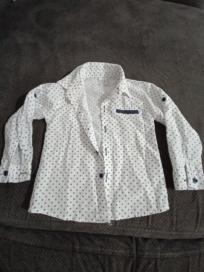 Beyaz Erkek Çocuk Uzun Kollu Gömlek - Görsel 2