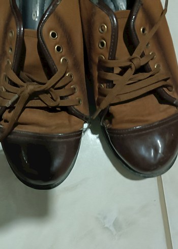 Kahverengi Süet Kadın Günlük Ayakkabı - Görsel 2