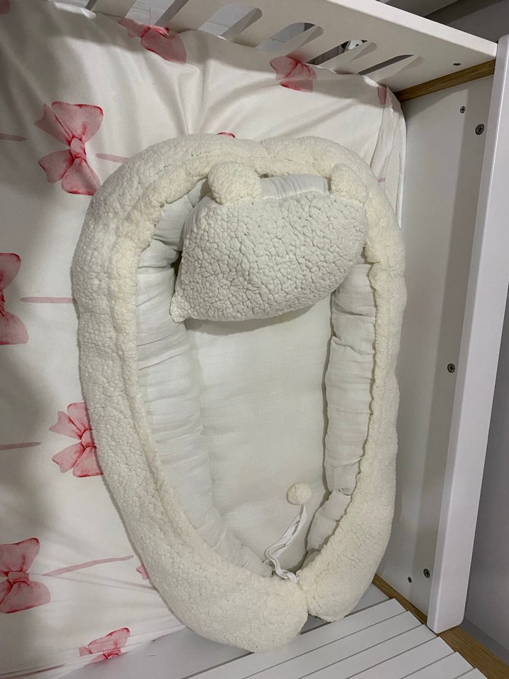 Beyaz Yumuşak Çocuk Uyku Minderi anne yanı - Görsel 2