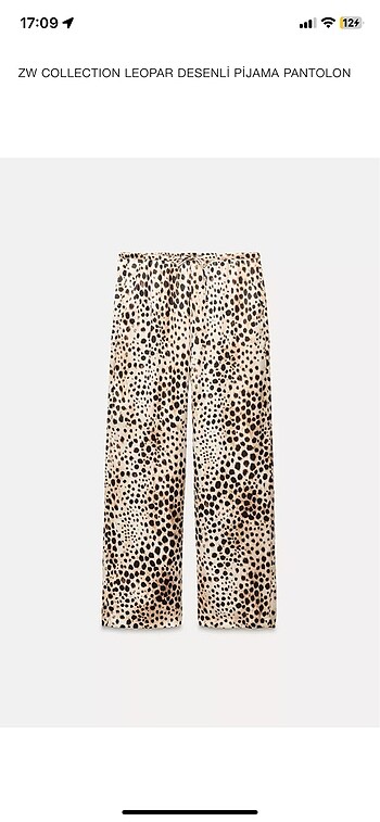 Leoparlı yazlık saten pantolon