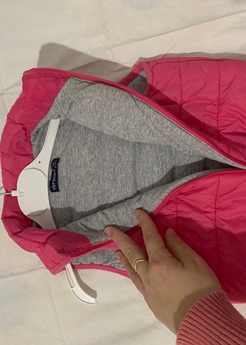 Kız Çocuk Pembe Fermuarlı Yelek - Görsel 2