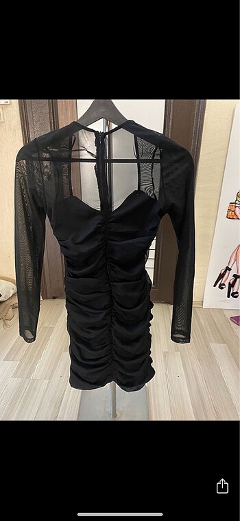 Bershka kurdele detaylı elbise