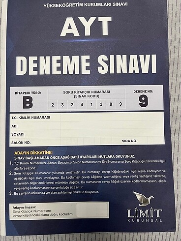 ayt deneme