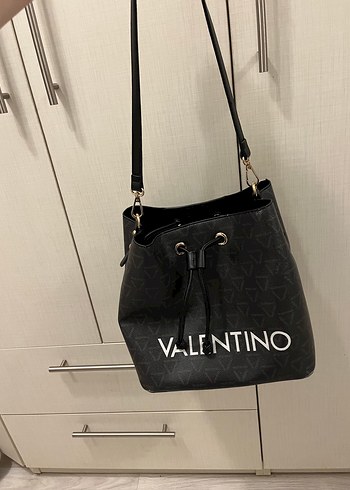 Beden siyah Renk Valentino Siyah Deri Kadın Çanta