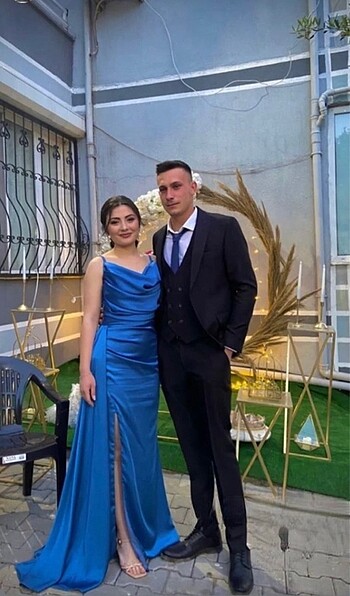 İndigo mavisi abiye