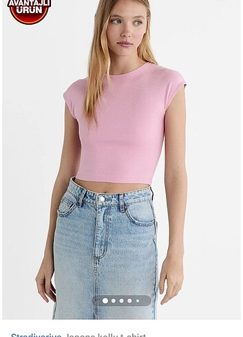 Stradivarius Japone kollu tshirt Stradivarius